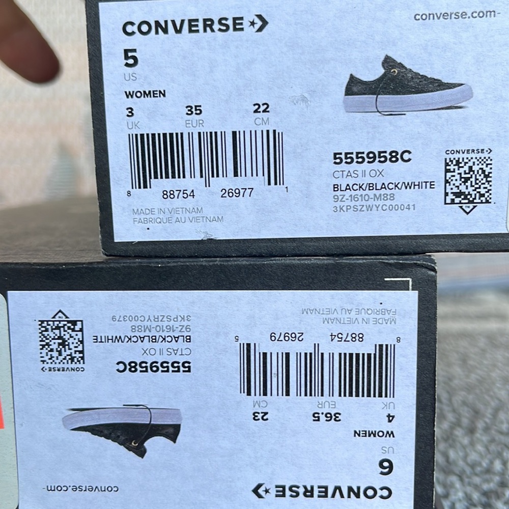 Converse WMNS Chuck Taylor All Stars ll OX 555958C BLACK/BLACK/WHITE Sneakers - Picture 16 of 16